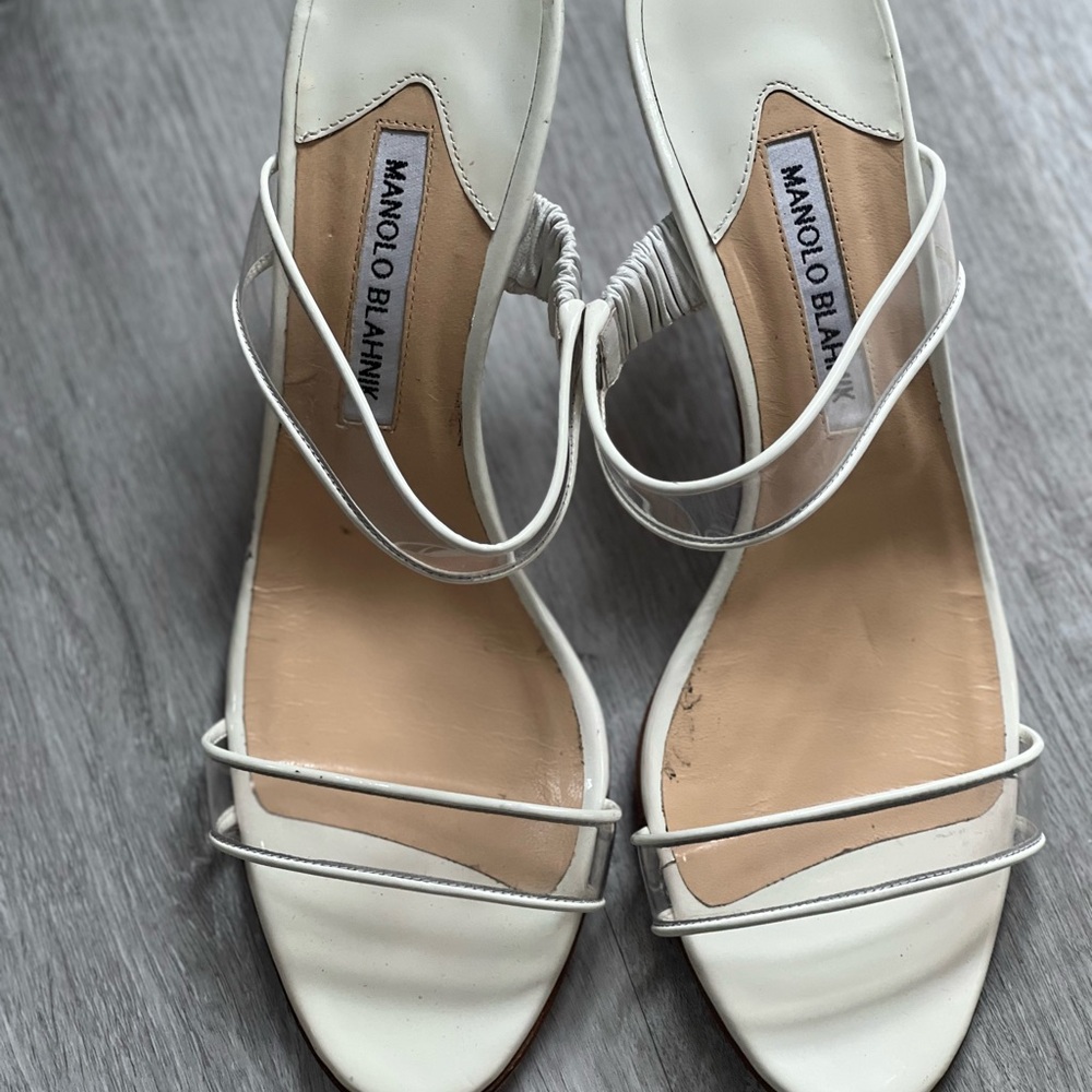 Manolo Blahnik White Women's Sandals